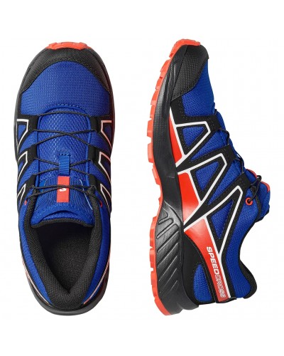 Salomon Speedcross J Junior Shoes, Surf The Web/Fiery Red/Black
