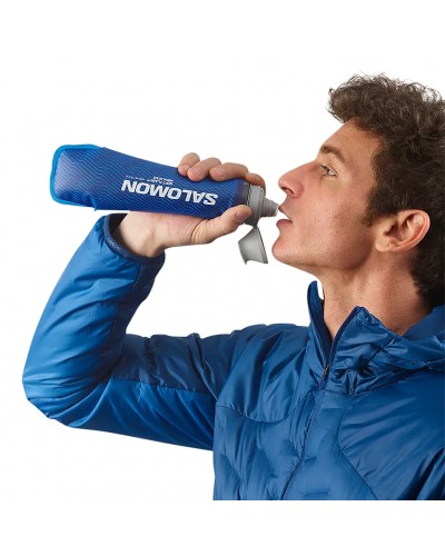 Salomon Soft Flask 400ml/13oz Insulated 42 Borraccia Pieghevole Termica, Blu Trasparente