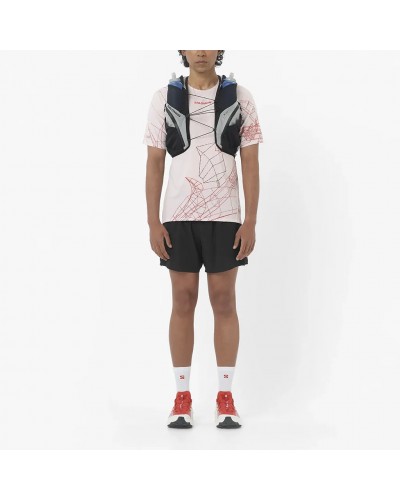 Salomon S/LAB Adventure 20 Set Zaino Gilet Idrico Running, Black/White (2 Soft Flask da 500 ml Incluse)
