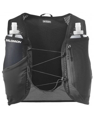 Salomon GRVL Skin 4 Set Hydration Running Pack/Vest, Black (2 500 ml Soft Flask Included)