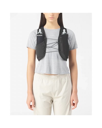 Salomon GRVL Skin 4 Set Zaino Gilet Idrico Running, Black (2 Soft Flask da 500 ml Incluse)