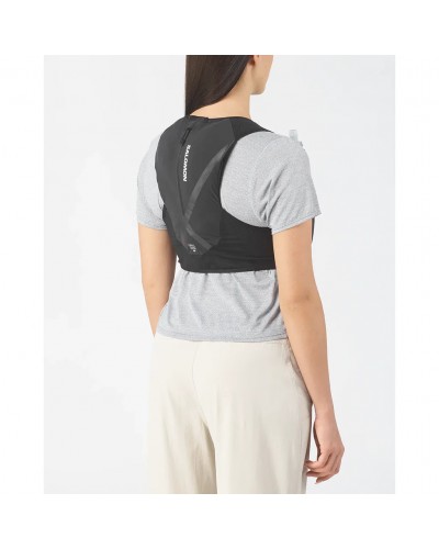 Salomon GRVL Skin 4 Set Zaino Gilet Idrico Running, Black (2 Soft Flask da 500 ml Incluse)