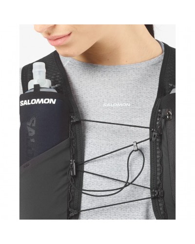 Salomon GRVL Skin 4 Set Zaino Gilet Idrico Running, Black (2 Soft Flask da 500 ml Incluse)