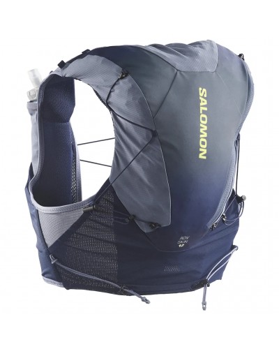 Salomon ADV Skin 12 Gradient Set Hydration Running Pack/Vest, Maritime Blue/Grisaille (2 500 ml Soft Flask Included)