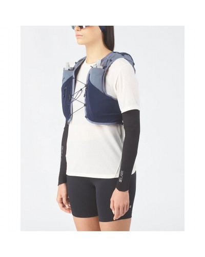 Salomon ADV Skin 12 Gradient Set Hydration Running Pack/Vest, Maritime Blue/Grisaille (2 500 ml Soft Flask Included)