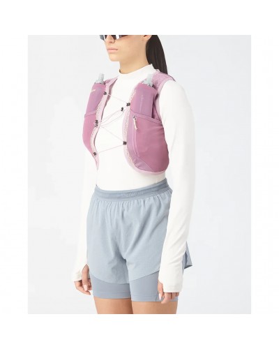 Salomon ADV Skin 4 Set Zaino Gilet Idrico Running Donna, Dusky Orchid/Dawn Pink (2 Soft Flask da 500 ml Incluse)