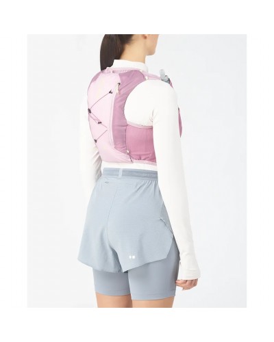Salomon ADV Skin 4 Set Zaino Gilet Idrico Running Donna, Dusky Orchid/Dawn Pink (2 Soft Flask da 500 ml Incluse)