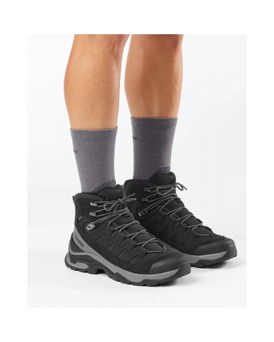 Salomon Quest Echo GTX Gore-Tex Scarponi Trekking Uomo, Black/Castlerock/Asphalt