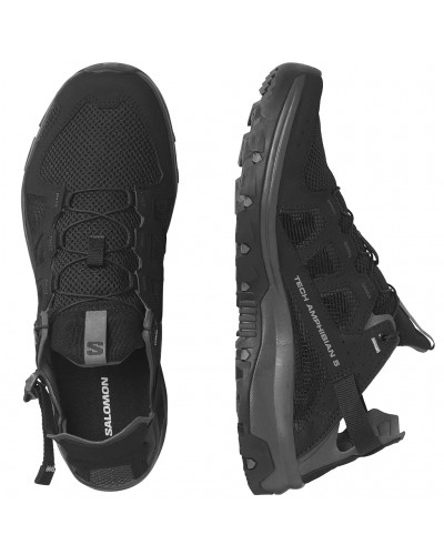 Salomon Techamphibian 5 Men's Sandals/Watershoes, Black/Magnet/Monument