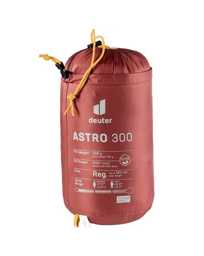Deuter Astro 300 RDS Sleeping Bag - Left Zip, Redwood/Curry