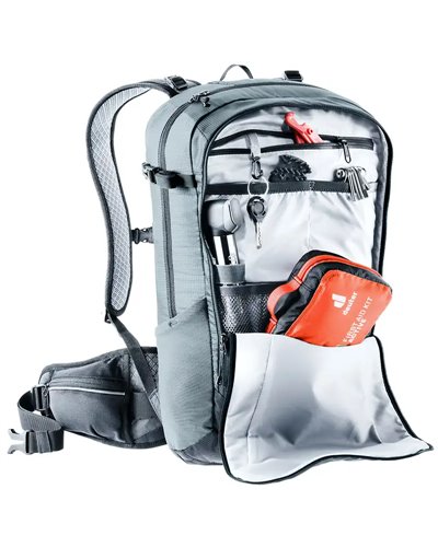 Deuter Flyt 14 Cycling Backpack Back Protector, Graphite/Black