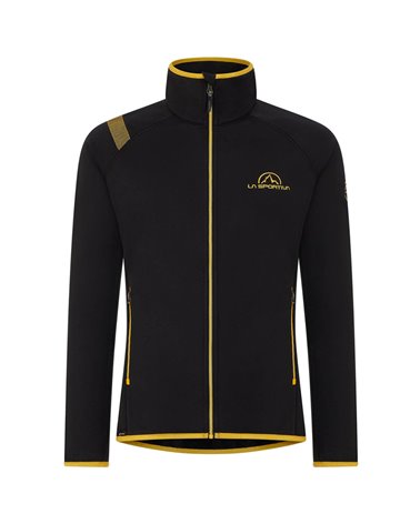 La Sportiva chaqueta de vellón de vellón promocional para hombre, negro/amarillo