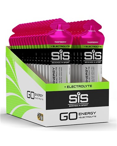 SIS GO Energy + Electrolyte Gel Raspberry Flavour, 60ml (30 gels box)