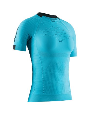 X-Bionic Effektor 4D Run Women's Running Short Sleeve Shirt, Turquoise/Opal Black