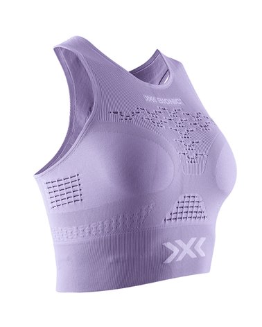 X-Bionic Energizer 4.0 Fitness Cro Top Donna, Bright Lavender/White