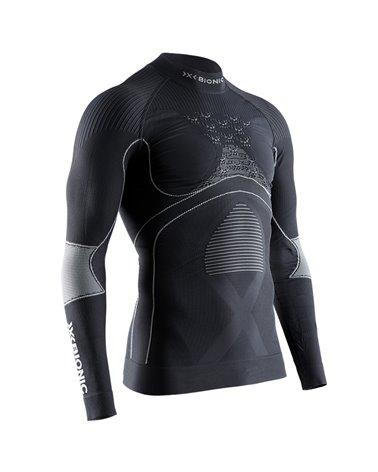 X-Bionic Energy Accumulator 4.0 Men's Long Sleeve Turtle Neck Shirt, Charcoal/Pearl Grey