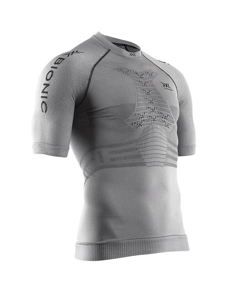X-Bionic Fennec 4.0 Run Men's Running Short Sleeve Shirt, Anthracite/Silver