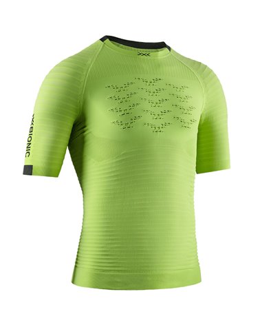 X-Bionic Effektor 4D Run Men's Running Short Sleeve Shirt, Green/Opal Black