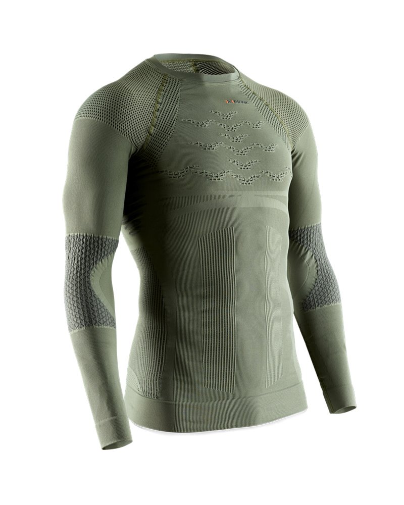X-Bionic Energizer 4.0 Hunt Men's Long Sleeve Round Neck Shirt, Olive Green/Anthracite