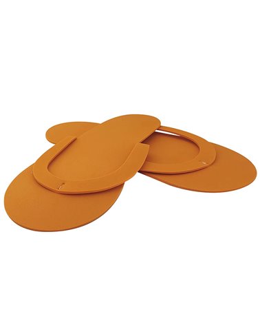 BSA Disposable Flip Flops, Orange (3 Pairs - One Size Fits All)