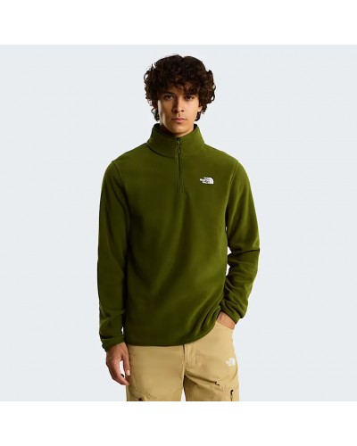 The North Face Glacier Pile Uomo 1/4 Zip, Woodland Green