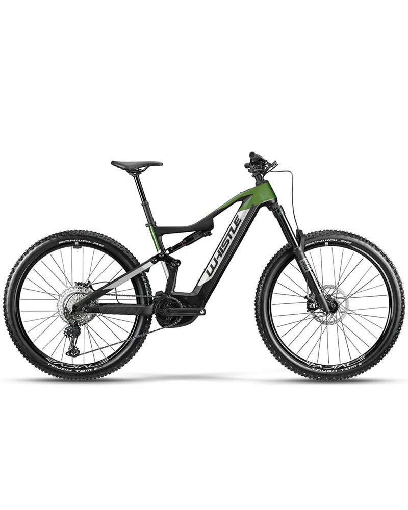 Atala Whistle e-MTB O-Rush C6.5 Shimano Deore 12v OLI Edge 840Wh, Nero/Verde
