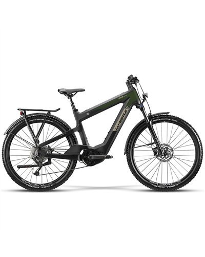 Atala Whistle e-Bike Speed Urban C8.5 Uomo Sram SX Eagle 12V Bosch CX 625Wh, Nero/Verde Opaco
