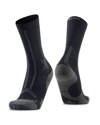 X-Bionic X-Socks Run Discover Crew Men's Socks, Black/Charcoal