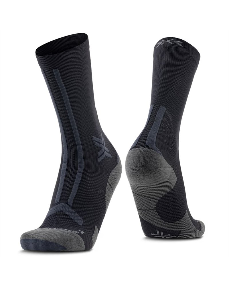 X-Bionic X-Socks Run Discover Crew Calze Running Uomo, Black/Charcoal