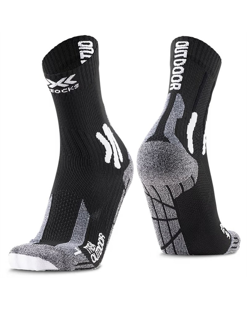 X-Bionic X-Socks Trek Outdoor Calze Uomo, Opal Black/Dolomite Grey Melange