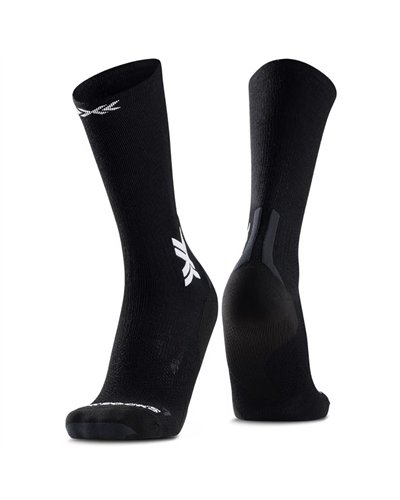 X-Bionic X-Socks Run Discover Merino Crew Men's Socks, X Black/Light Grey