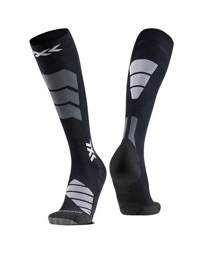 X-Bionic X-Socks Ski Expert Silk Merino OTC Ski Socks, X Black/Light Grey