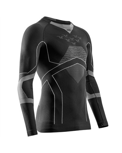 X-Bionic Energy Accumulator Light Men's Long Sleeve Round Neck Shirt, X Black/Light Grey