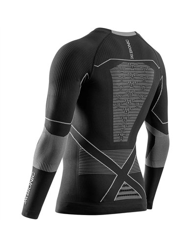 X-Bionic Energy Accumulator Light Men's Long Sleeve Round Neck Shirt, X Black/Light Grey