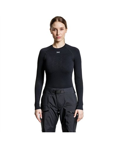 X-Bionic Energy Accumulator 4.0 Women's Long Sleeve Round Neck Shirt, Opal Black/Arctic White