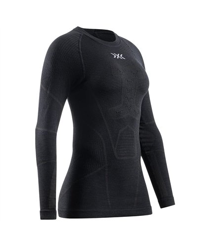 X-Bionic Symbio Merino Women's Long Sleeve Round Neck Shirt, Opal Black