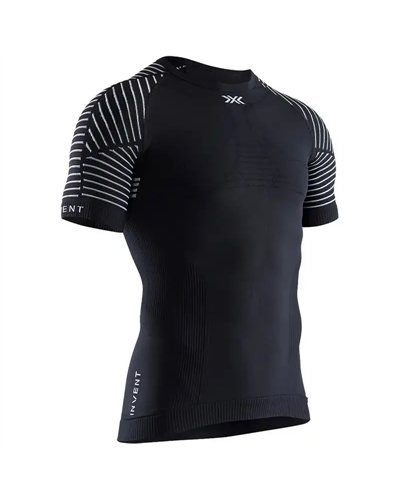 X-Bionic Invent 4.0 Light Men's Multisport Round Neck Short Sleeve Tee, Opal Black/Arctic White