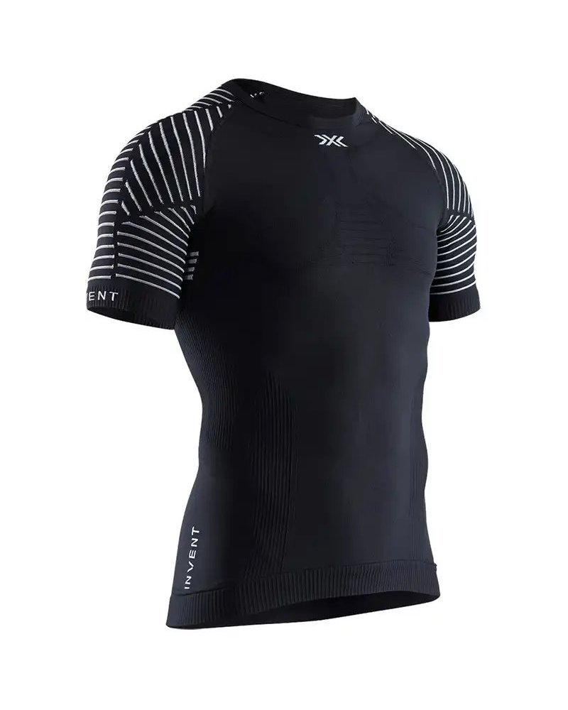 X-Bionic Invent 4.0 Light Men's Multisport Round Neck Short Sleeve Tee, Opal Black/Arctic White