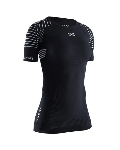 X-Bionic Invent 4.0 Light Women's Multisport Round Neck Short Sleeve Tee, Opal Black/Arctic White