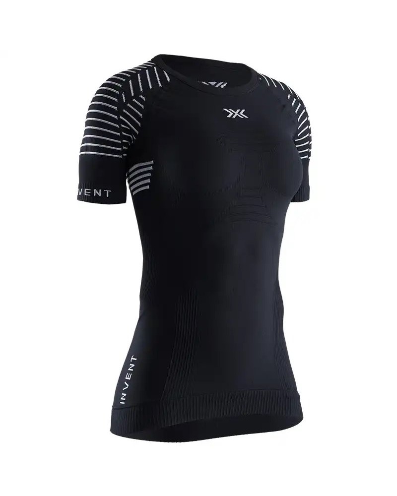 X-Bionic Invent 4.0 Light Women's Multisport Round Neck Short Sleeve Tee, Opal Black/Arctic White