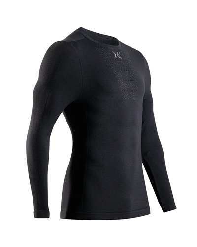 X-Bionic Mightywool Men's Long Sleeve Round Neck Shirt, X Black