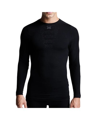X-Bionic Mightywool Men's Long Sleeve Round Neck Shirt, X Black