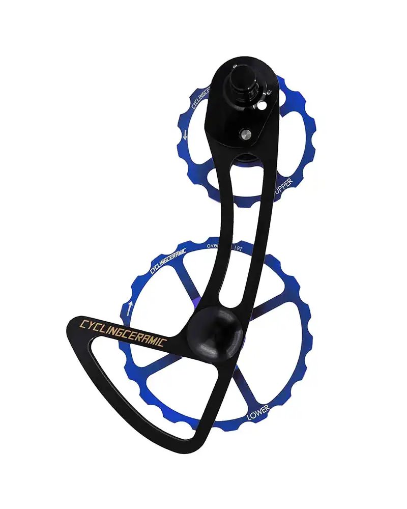 CyclingCeramic Rear Derailleur Cage Oversized Pulley Wheel Systems Shimano 12sp Dura-Ace/Ultegra, Blue