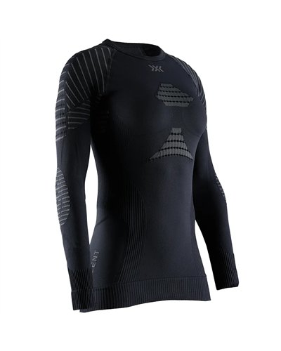 X-Bionic Invent 4.0 Maglia Intimo Maniche Lunghe Girocollo Donna, Black/Charcoal