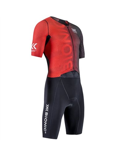 X-Bionic Dragonfly Trisuit 5G Men's Cycling Triathlon Suit, Red/Black