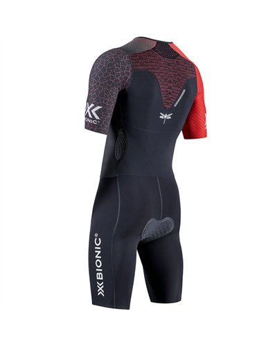 X-Bionic Dragonfly Trisuit 5G Suit Corta Triathlon Uomo, Red/Black