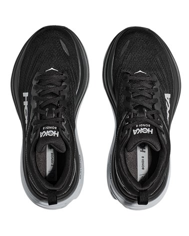 Hoka One One Bondi 8 Men's Running Shoes, Black/White