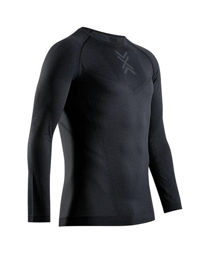 X-Bionic Xceed Run Men's Running Long Sleeve Shirt, X Black/Rhino Grey