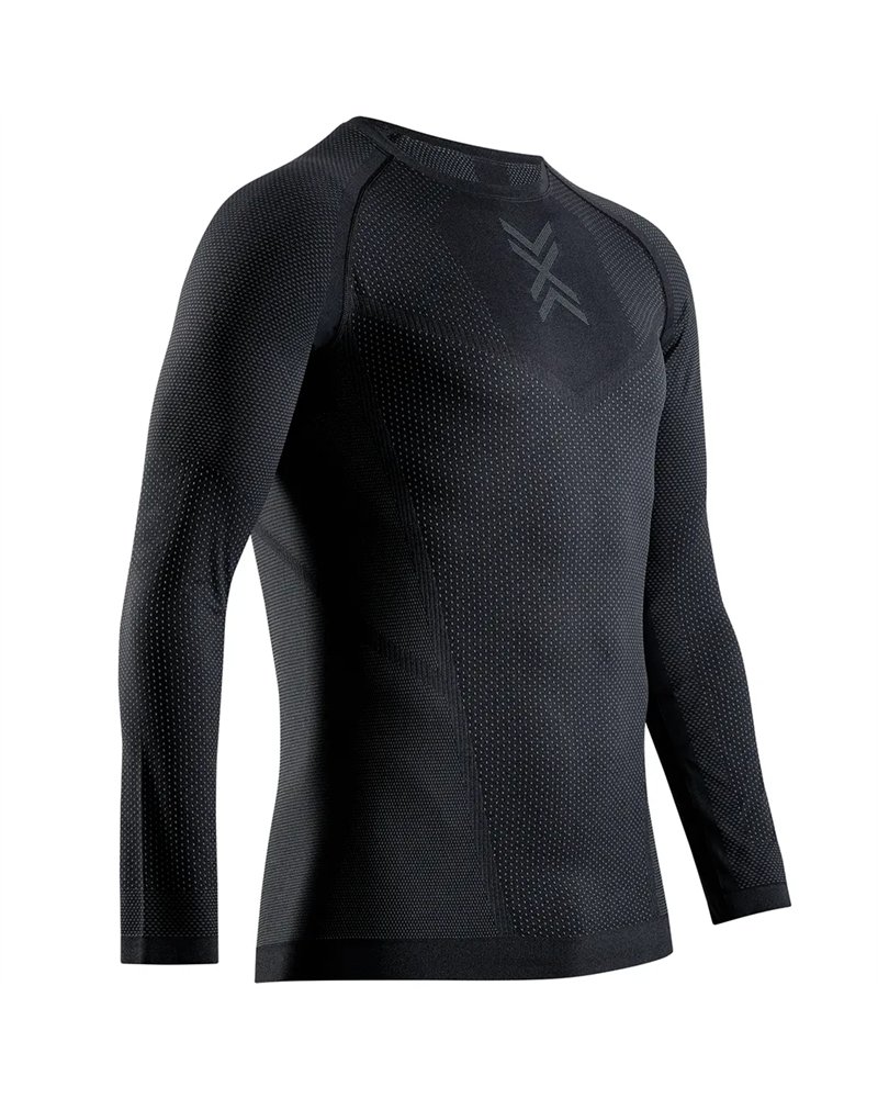 X-Bionic Xceed Run Maglia Maniche Lunghe Running Uomo, X Black/Rhino Grey
