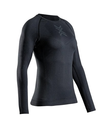 X-Bionic Xceed Run Maglia Maniche Lunghe Running Donna, X Black/Rhino Grey